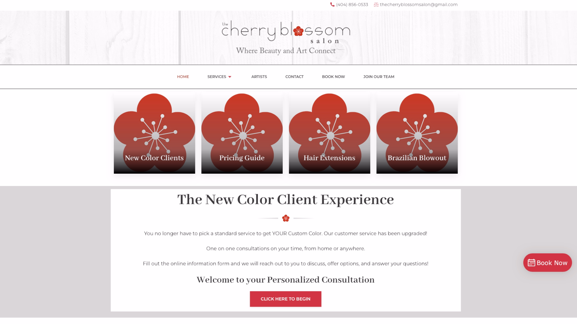 Cherry Blossom Salon - Before redesign
