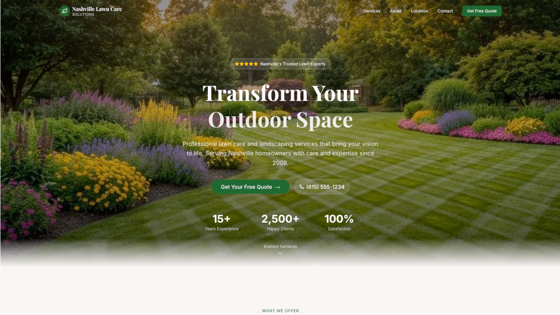 Nashville Lawn Care Solutions — site preview