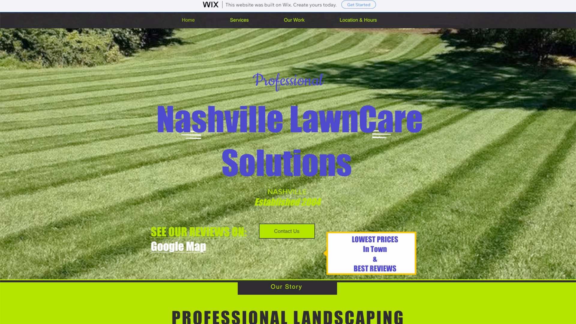 Nashville Lawn Care Solutions - Before redesign